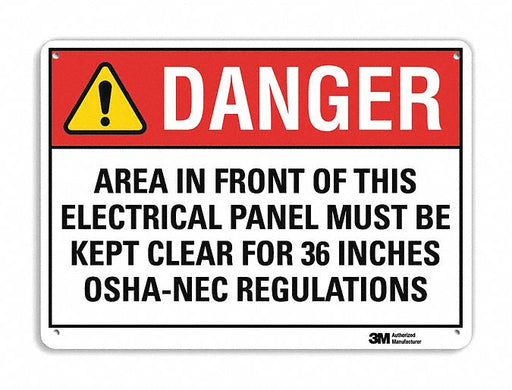 Danger Sign 10 in x 14 in Plastic
