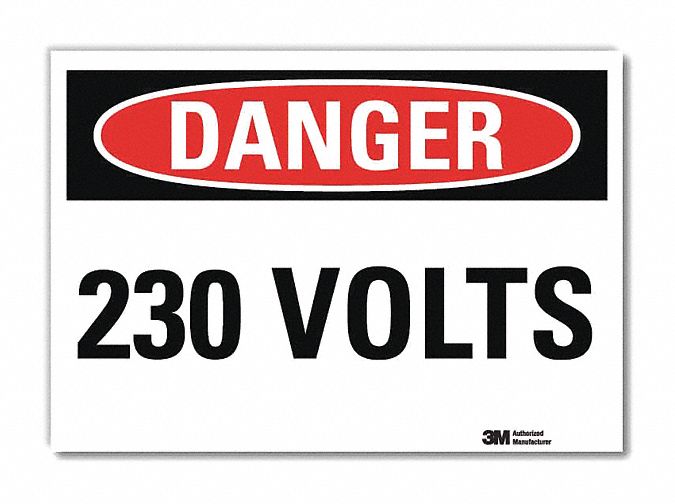 Danger Sign 5 in x 7 in Rflct Sheeting