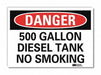 Danger No Smoking Sign 7x10in Reflective