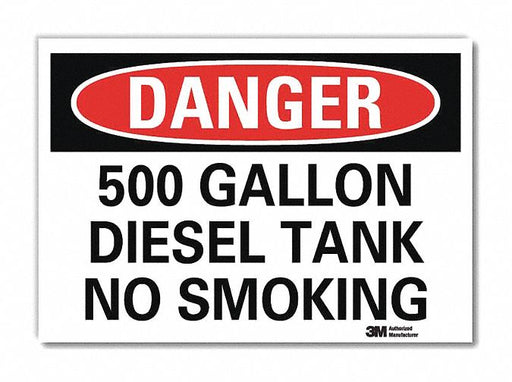 Danger No Smoking Sign 5 in x 7 in Rflct