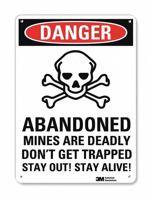 Danger Sign 10 in x 7 in Plastic