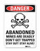 Danger Sign 10 in x 7 in Plastic