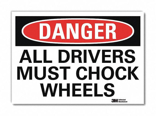 Danger Sign 7 in x 10 in Rflct Sheeting