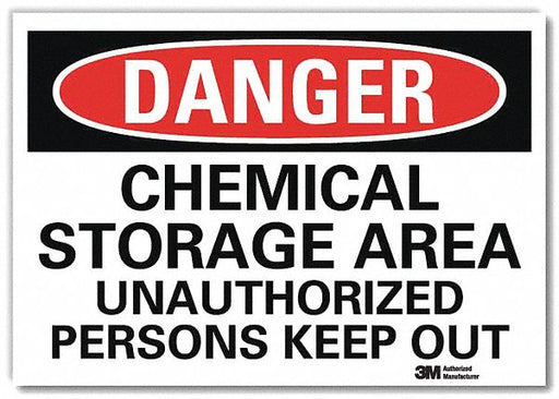 Danger Sign 5 in x 7 in Rflct Sheeting
