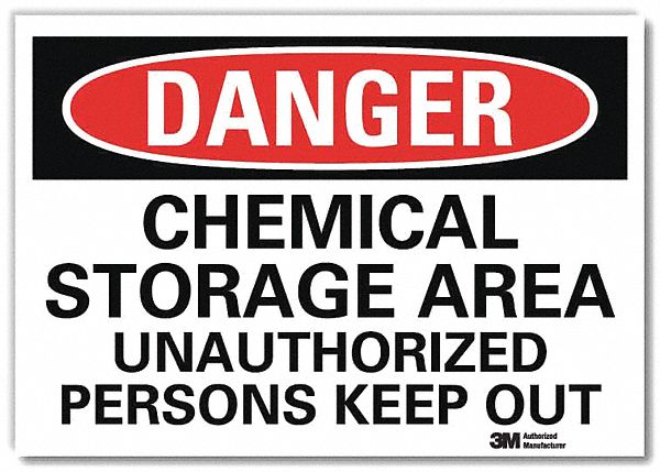 Danger Sign 5 in x 7 in Rflct Sheeting