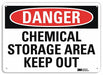Danger Sign 7 in x 10 in Plastic