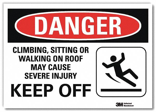 Danger Sign 10 in x 14 in Rflct Sheeting