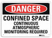 Danger Sign 10 in x 14 in Plastic