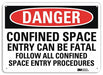 Danger Sign 7 in x 10 in Plastic