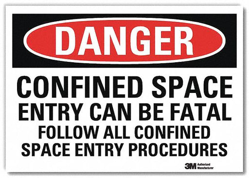 Danger Sign 5 in x 7 in Rflct Sheeting