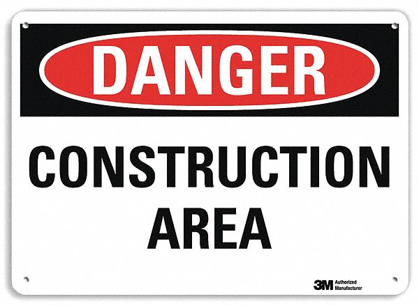 Danger Sign 7 in x 10 in Plastic