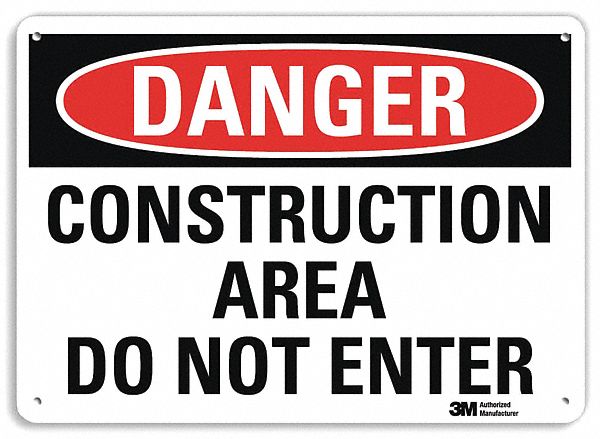 Danger Sign 7 inx10 in Plastic