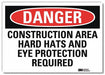 Danger Sign 5 in x 7 in Rflct Sheeting