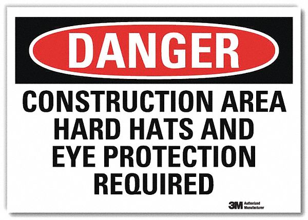 Danger Sign 5 in x 7 in Rflct Sheeting