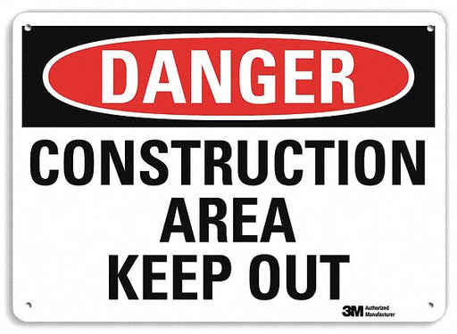 Danger Sign 7 in x 10 in Plastic