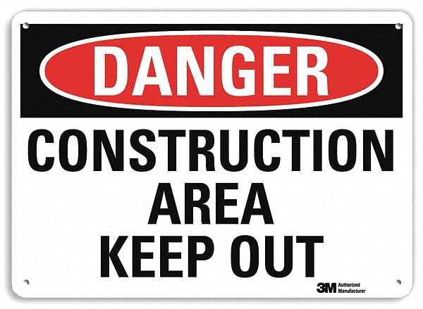 Danger Sign 10 inx14 in Plastic