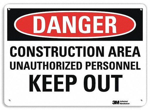 Danger Sign 7 inx10 in Plastic