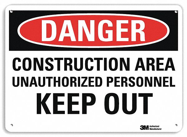 Danger Sign 10 inx14 in Plastic