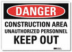 Danger Sign 10 in x 14 in Rflct Sheeting