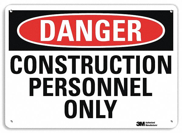 Danger Sign 10 in x 14 in Aluminum