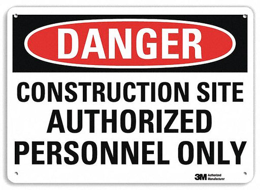 Danger Sign 7 inx10 in Plastic
