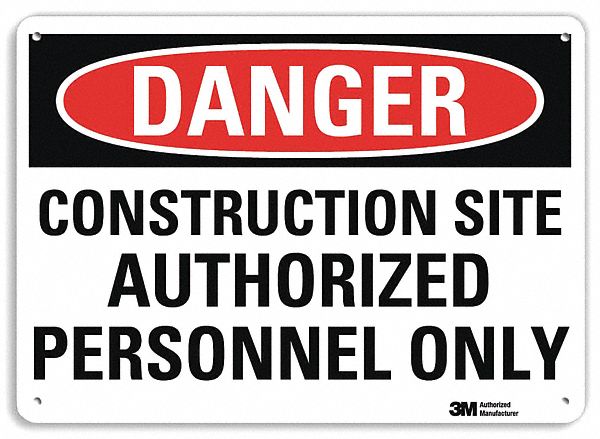 Danger Sign 10 inx14 in Plastic