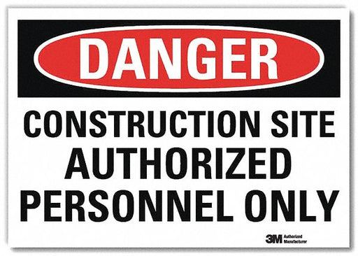 Danger Sign 10 in x 14 in Rflct Sheeting
