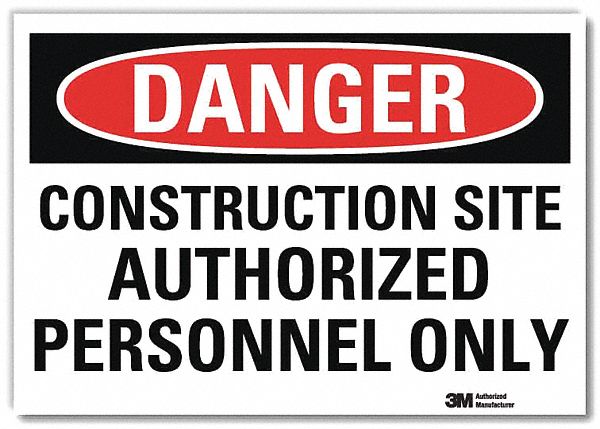 Danger Sign 10 in x 14 in Rflct Sheeting