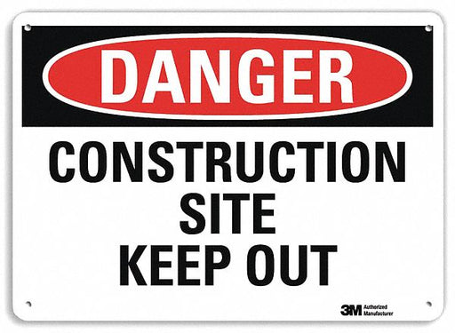 Danger Sign 7 inx10 in Plastic