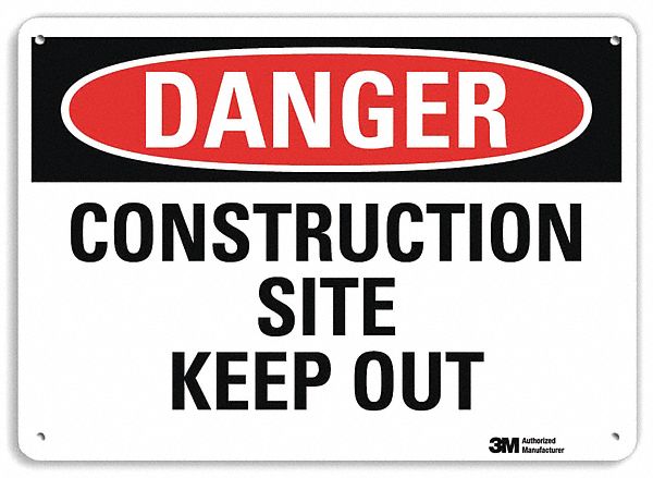 Danger Sign 10 in x 14 in Plastic