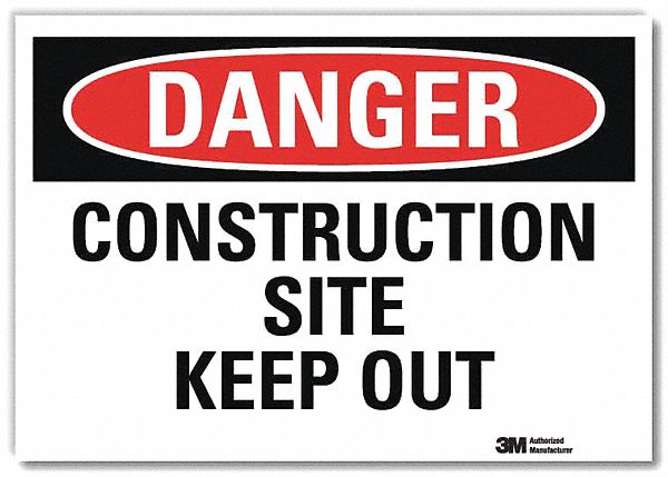 Danger Sign 7 in x 10 in Rflct Sheeting