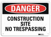 Danger Sign 7 in x 10 in Aluminum