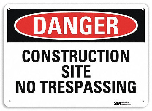Danger Sign 7 in x 10 in Plastic