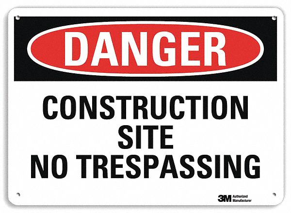 Danger Sign 7 in x 10 in Plastic