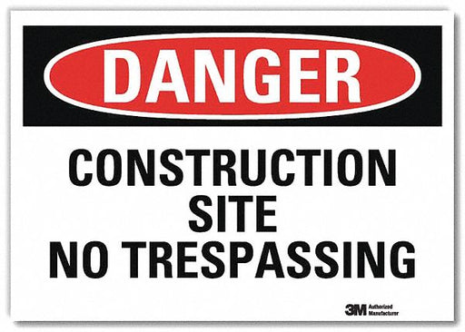 Danger Sign 7 in x 10 in Rflct Sheeting