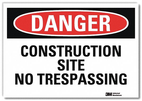 Danger Sign 7 in x 10 in Rflct Sheeting