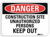 Danger Sign 10 in x 14 in Plastic