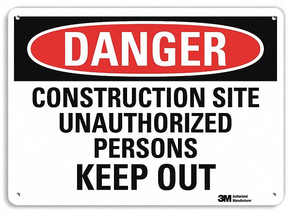 Danger Sign 10 in x 14 in Plastic