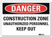Danger Sign 5 in x 7 in Rflct Sheeting