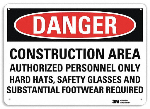 Danger Sign 10 inx14 in Plastic