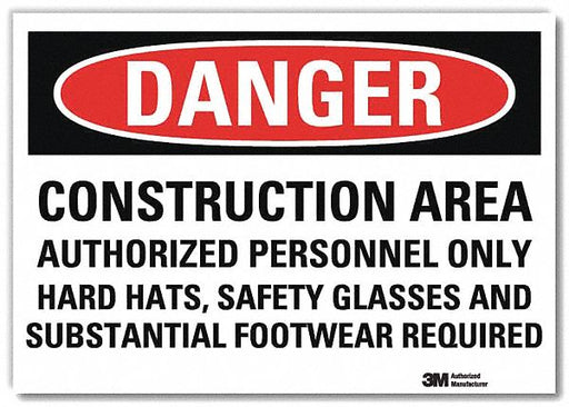 Danger Sign 5inx7in Reflective Sheeting