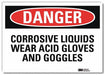 Danger Sign 10 in x 14 in Rflct Sheeting