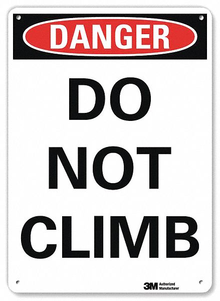 Danger Sign 10 inx7 in Aluminum