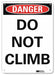 Danger Sign 10 inx7 in Aluminum