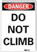 Danger Sign 14inx10in Reflctv Sheeting