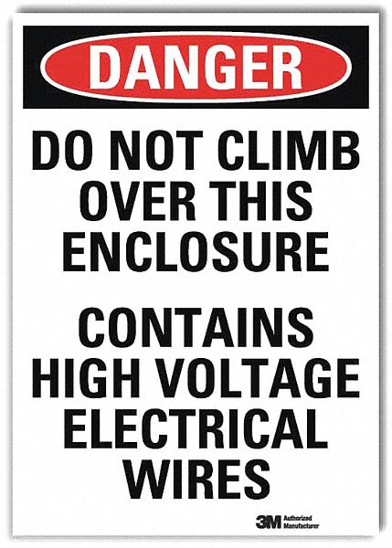 Danger Sign 10 in x 7 in Rflct Sheeting