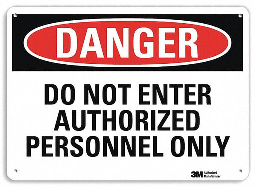 Danger Sign 10 inx14 in Plastic