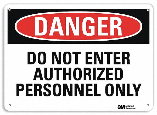 Danger Sign 10 inx14 in Plastic
