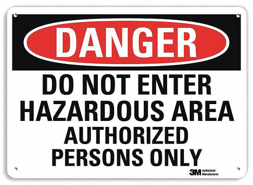 Danger Sign 7 in x 10 in Plastic