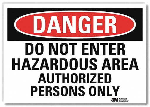 Danger Sign 7 in x 10 in Rflct Sheeting
